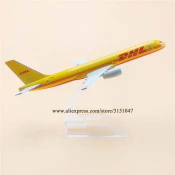 16 cm Zraka, Rumena DHL Boeing 757 B757 Airlines Letalo Model Zlitine Kovin, Diecast Model za Letenje Zrakoplovov Airways Darilo
