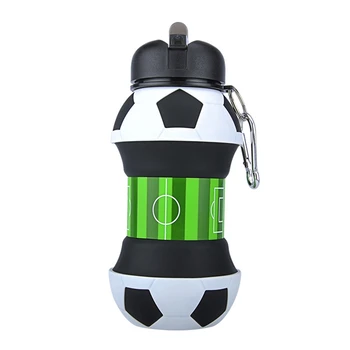 Kakovost Nogomet Šport Steklenico Vode Zložljive Potovanja Steklenice s Silikonsko za Kampiranje, Pohodništvo Športne