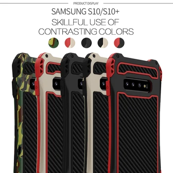 Shockproof Kovine Aluminij Okvir Luksuzne blagovne Znamke Trdi Oklep Telefon Pokrovček Za Samsung S10 Ohišje Za Samsung Galaxy S10 Plus S10 5G Primeru