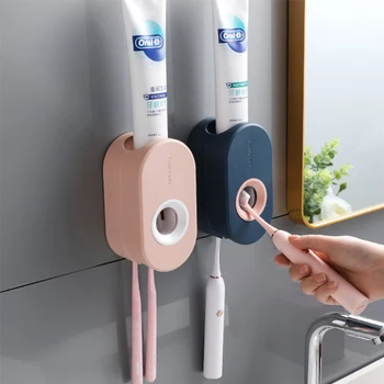 Samodejno zobna pasta Razpršilnik Kopalniške Opreme Wall-mounted Squeezer Za Odrasle in Otroke zobna ščetka Držalo za Orodje