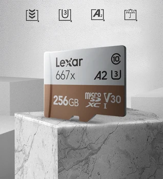 Lexar Micro SD Kartica 64GB 128GB 256GB Strokovno 667x Pomnilniško Kartico 4K Max 100MB/s branje cartao de memoria Kartice Flash Kartice