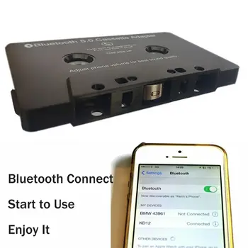 Bluetooth 5.0 Glasbe Avto Avdio Sprejemnik Kasetni Predvajalnik MP3 Adapter Pretvornik za iPhone, Samsung, Nokia, HTC Pametnih Mobilnikov Tabela