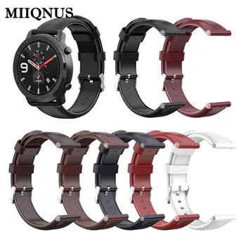MIIQNUS Moda Pravega Usnja Watch Band 20 mm 22 mm Trak za Huami Amazfit GTR Samsung Galaxy Watch aktivno Gledanje Band
