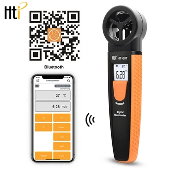 Tti Mini bluetooth Digitalni Anemometer Temperatura, hitrost vetra profil barometer in Termometer Nadgradili s HT-807