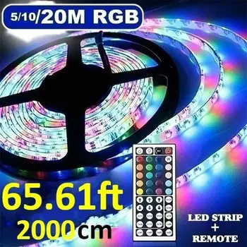 5/10/20m LED Trakovi, RGB SMD 3528 Trakovi Luči LED Fleksibilni Trak Svetlobe Trak DC 12V RGB Diod Trak IR Krmilnik Napajalnik