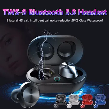 TWS-9 Brezžične Bluetooth Slušalke 5.0 Dotik Avto Čepkov Mini Binaural Moda, Šport, Glasba High End Slušalke S Polnjenjem Polje