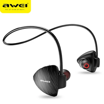 AWEI A847BL IPX4 Nepremočljiva Sport Brezžična tehnologija Bluetooth Slušalke družbene odgovornosti Čip HD Sterep Zvok Neckband 17 g Z Mikrofonom Za Vožnjo