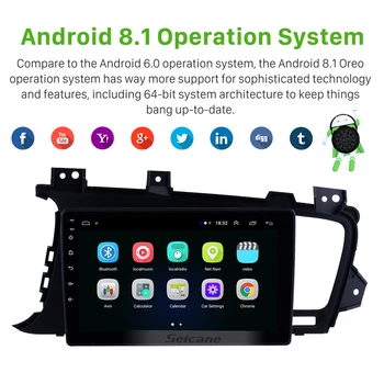 Seicane 9 Palčni Quad-core Android 8.1 avtoradia za Kia k5 2011 2012 2013 LHD avto dvd predvajalnik, GPS navigacija za avto večpredstavnostnih