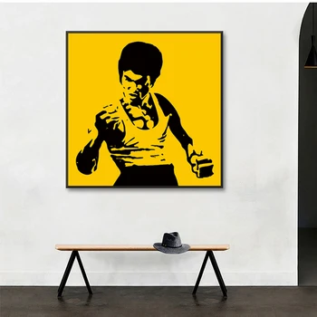 Bruce Lee Plakatov in Fotografij Filmska Zvezda Wall Art Platno, Slike, Povzetek Portret Stenske Slike Spalnica Dekor Stensko Slikarstvo